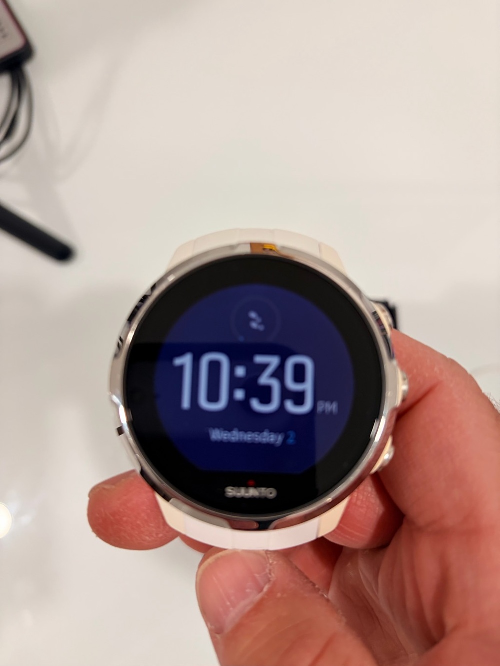 Suunto White Fitness GPS Smartwatch with Digital Display and Heartrate Strap